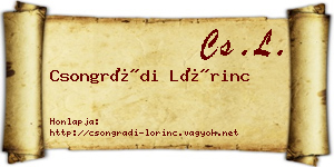 Csongrádi Lőrinc névjegykártya